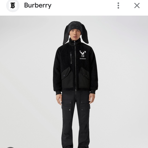 BURBERRY Rabbit Appliqué Fleece Funnel Neck Bomber Jacket - Brand New With Tags - Picture 11 of 11